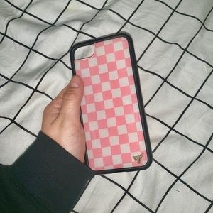 Pink Checkered Wildflower Case